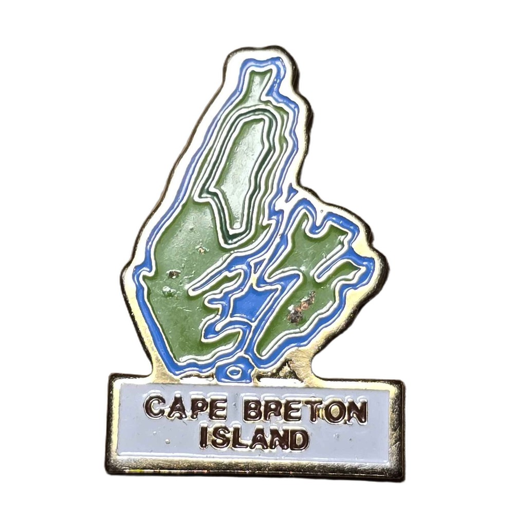 Vintage Cape Breton Island Map Travel Souvenir Lapel Vest Hat Pin K7